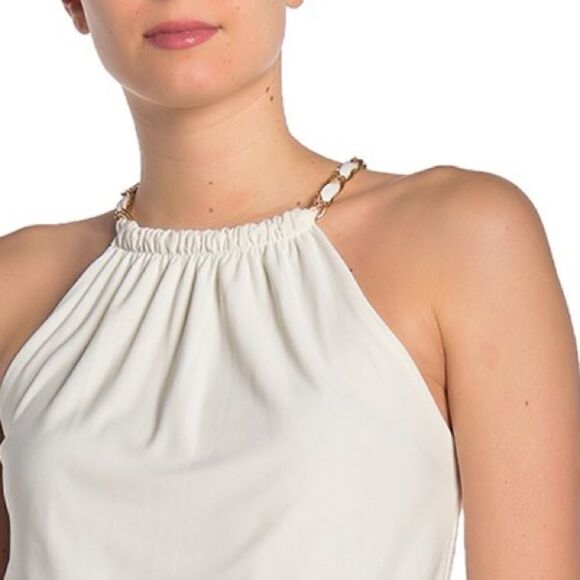 Laundry White Gold Chain Jersey Knit Chain Dress 6 - Picture 4 of 4